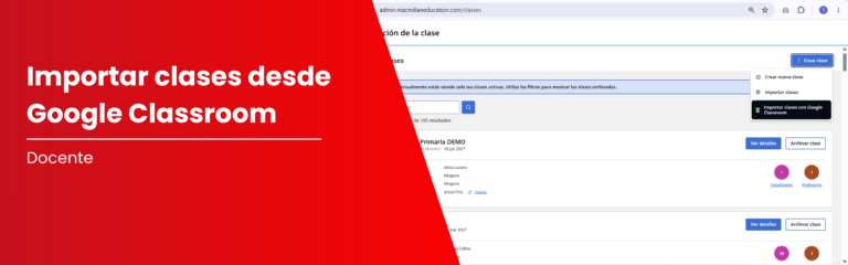 Importa tus clases desde Google Classroom