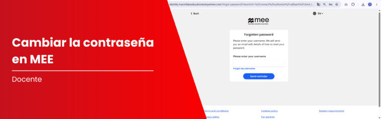 Tutorial Docente: Cambia la contraseña desde MEE Platform