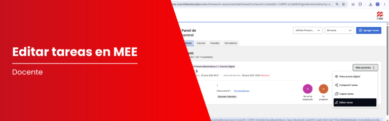 Tutorial Docente: Editar tareas Profesor