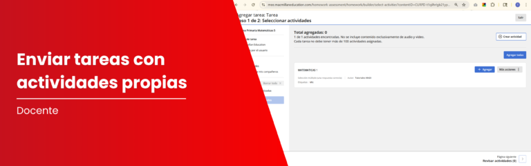 Crea y envía tus propias actividades como tarea en MEE