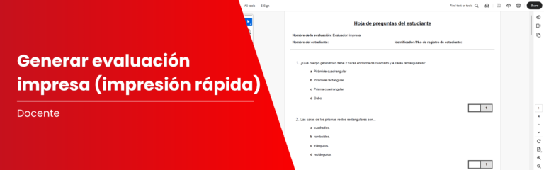 Crea una evaluación impresa en MEE (impresión rápida)