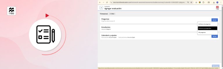 Crea una evaluación trimestral en MEE