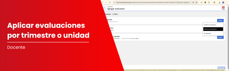 Crea una evaluación trimestral en MEE