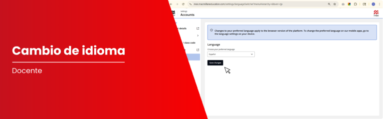 Cambia el idioma de tu plataforma en MEE