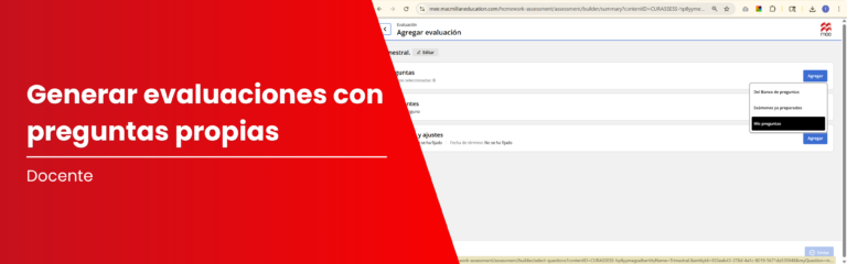 Diseña tus propias evaluaciones en MEE