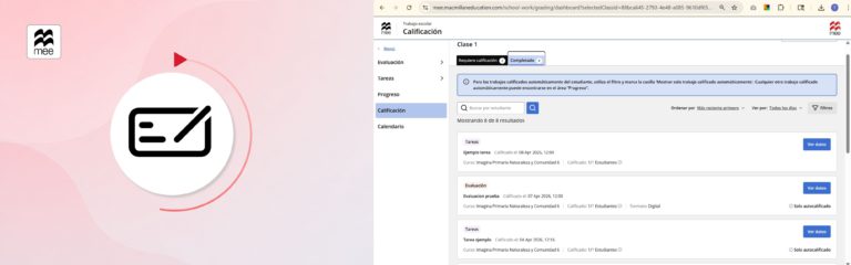 Califica tareas y exámenes en MEE