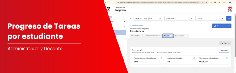 Consulta el progreso de tareas por estudiante en MEE
