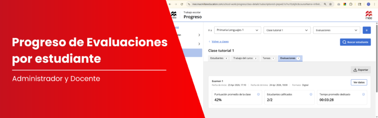Consulta el progreso de las evaluaciones por estudiante en MEE