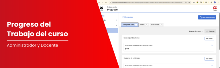 Consulta el progreso del trabajo del curso en MEE