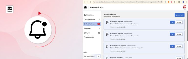 Consulta tus notificaciones de tareas y exámenes en MEE