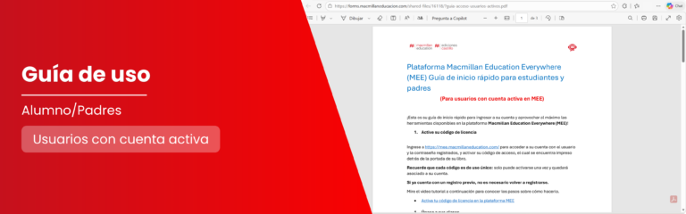 Guía de inicio rápido para estudiantes y padres -Usuarios con cuenta activa en MEE