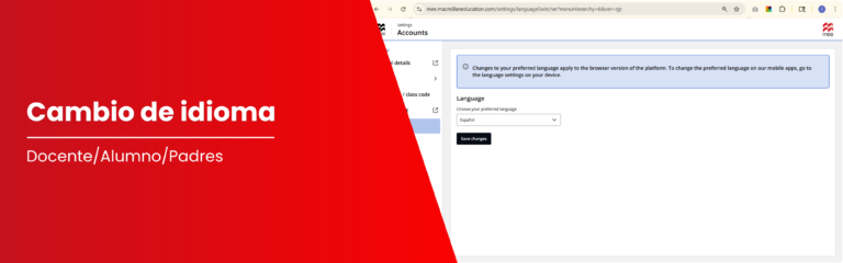 Cambia el idioma de tu plataforma MEE