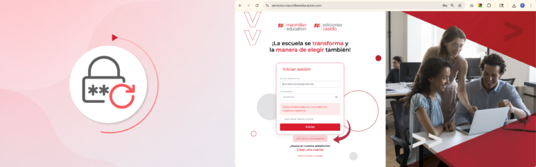 Restablece tu contraseña en Servicios Macmillan Educación