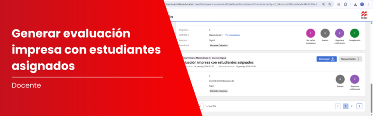 Crea una evaluación impresa en MEE con estudiantes asignados