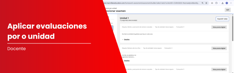 Aplica evaluaciones por unidad en MEE