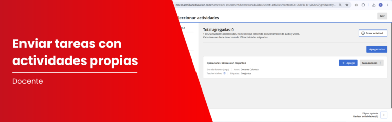 Crea y envía tus propias actividades como tarea en MEE