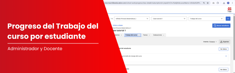 Consulta el progreso en el trabajo del curso por estudiante en MEE