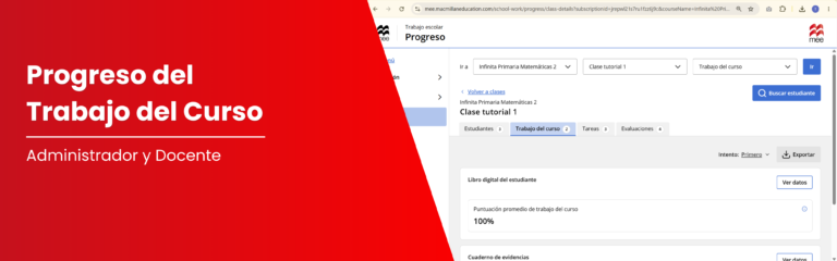 Consulta el progreso del trabajo del curso en MEE