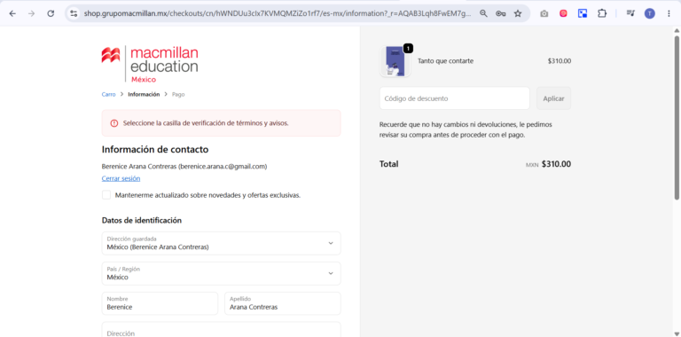 ¿Cómo ingreso un código de descuento?