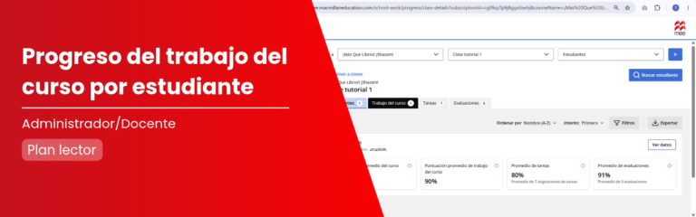 Consulta el progreso en el trabajo del curso por estudiante
