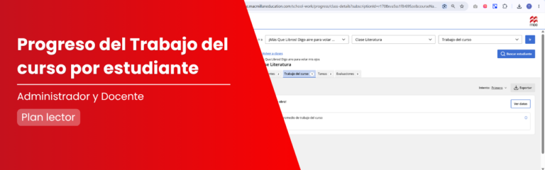 Consulta el progreso en el trabajo del curso por estudiante (Administrador y docente)